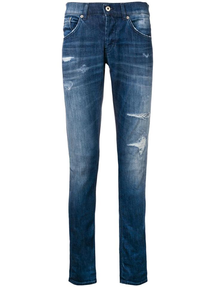 Dondup Low-rise Ripped Jeans - Blue