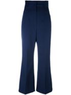 Lanvin Wide Leg Trousers, Women's, Size: 36, Blue, Cotton/viscose/wool
