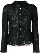 Dolce & Gabbana Lace Embroidered Fitted Jacket - Black