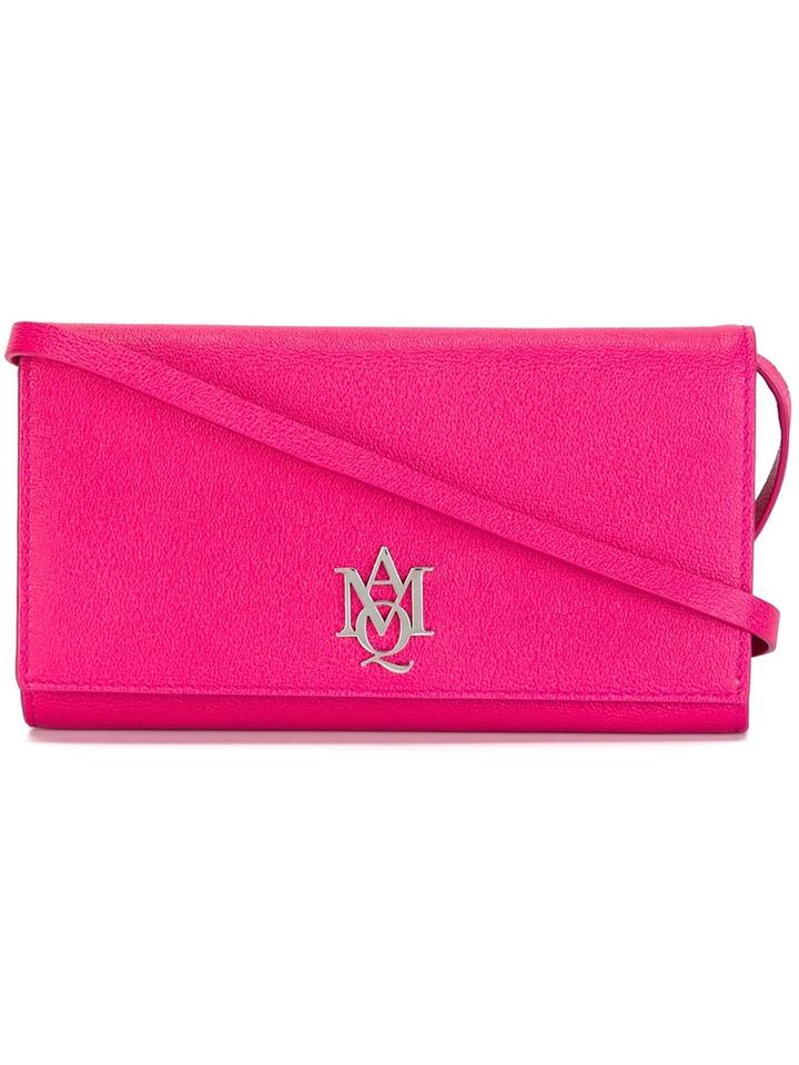 Alexander Mcqueen Logo Plaque Shoulder Bag, Women's, Pink/purple