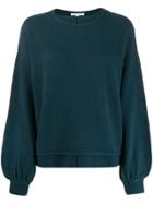 Patrizia Pepe Ribbed Trim Knitted Jumper - Blue