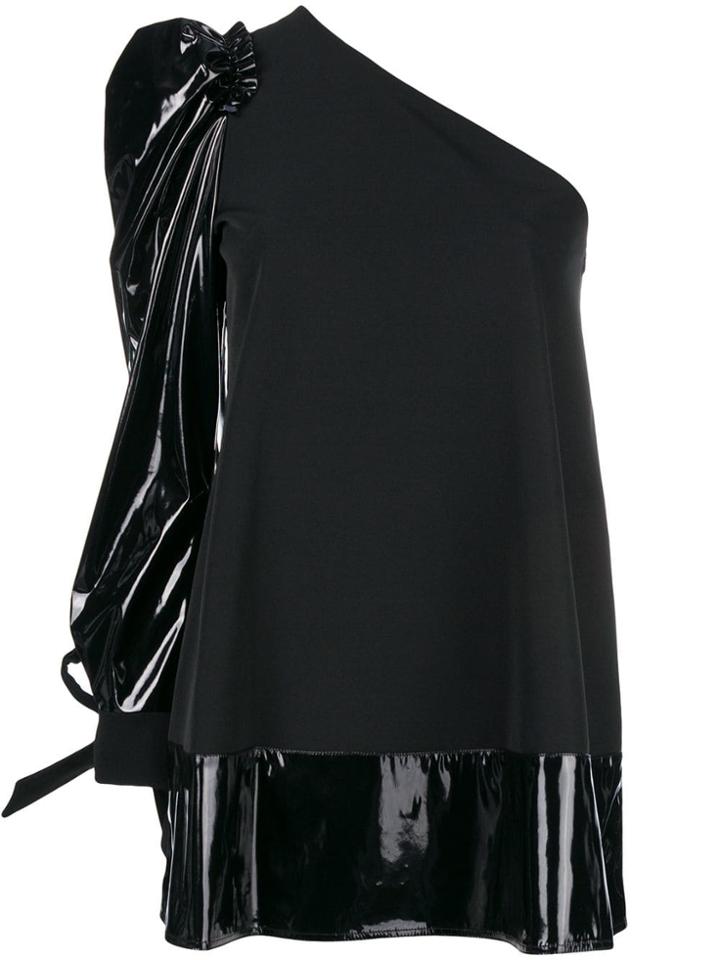 Gina Asymmetric Two Tone Top - Black