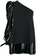 Gina Asymmetric Two Tone Top - Black