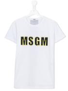 Msgm Kids Logo T-shirt, Boy's, Size: 14 Yrs, White