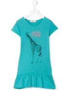 Nice Things Mini - Giraffe Print Dress - Kids - Cotton - 8 Yrs, Green