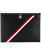 Thom Browne Diagonal Stripe Document Holder - Black