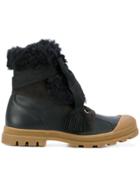 Chloé Chunky Sole Shearling Boots - Black