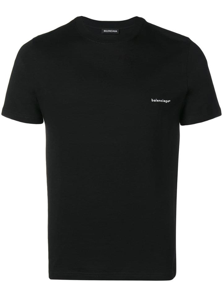 Balenciaga Logo Print T-shirt - Black
