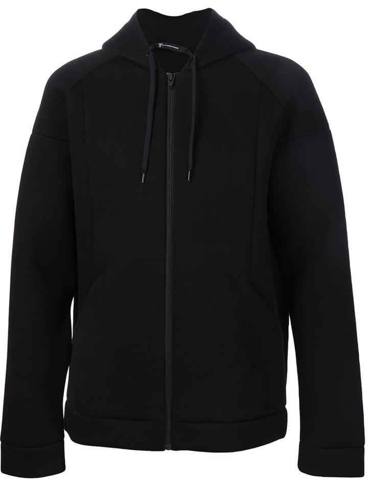T By Alexander Wang Scuba Hooded Jacket, Men's, Size: Medium, Black, Rayon