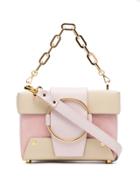 Yuzefi Pink And Nude Asher Leather And Suede Box Bag - Pink & Purple