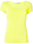 Issey Miyake Round Neck T-shirt, Women's, Size: 2, Yellow/orange, Rayon/polyurethane