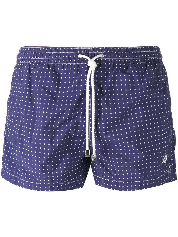 Borrelli - Dotted Shorts - Men - Polyamide - M, Blue, Polyamide