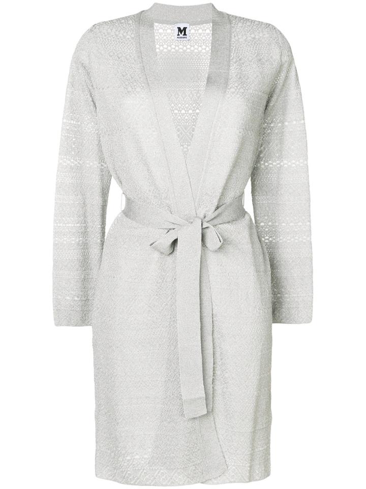 M Missoni Belted Cardigan - Grey