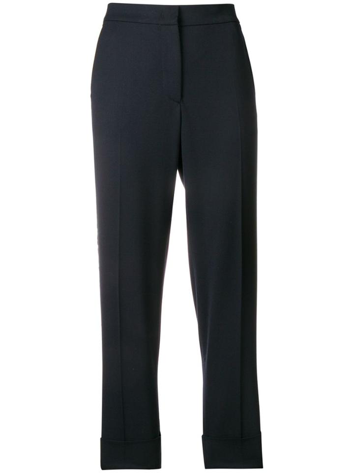 Pt01 Side Stripe Cropped Trousers - Blue