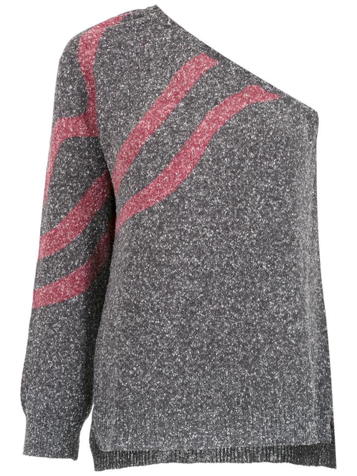 Lilly Sarti One Shoulder Knit Top - Grey