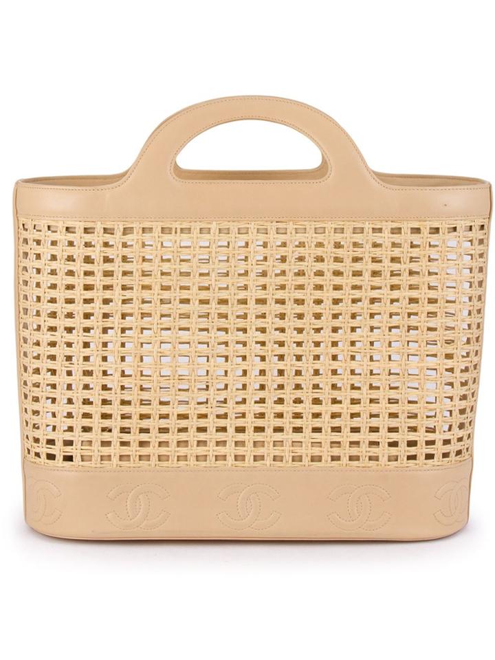 Chanel Vintage Woven Tote - Nude & Neutrals