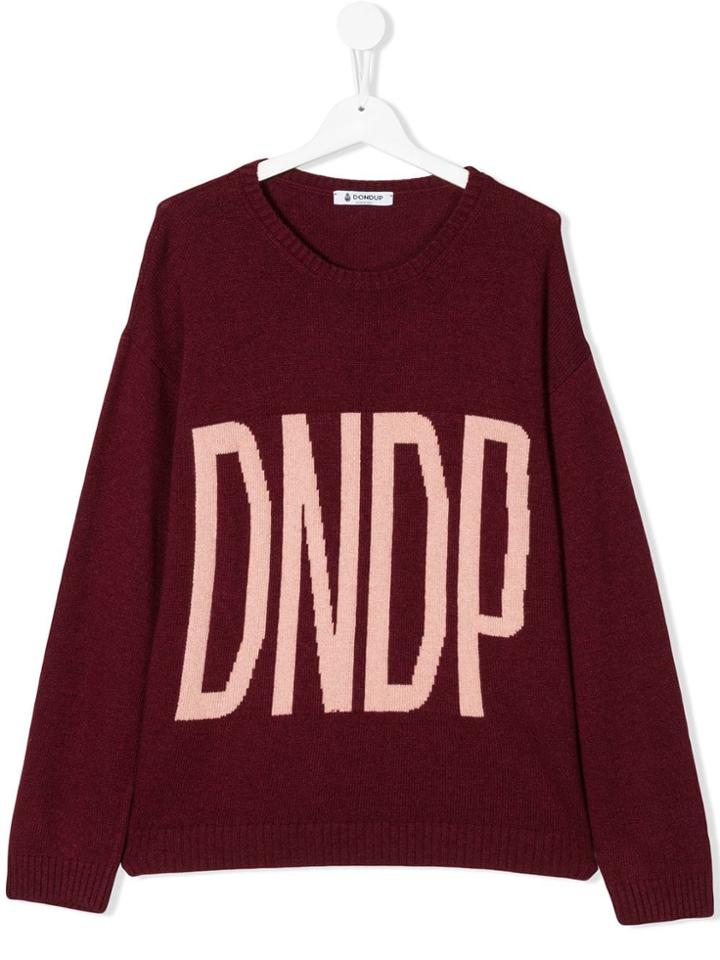 Dondup Kids Logo Knit Jumper - Red