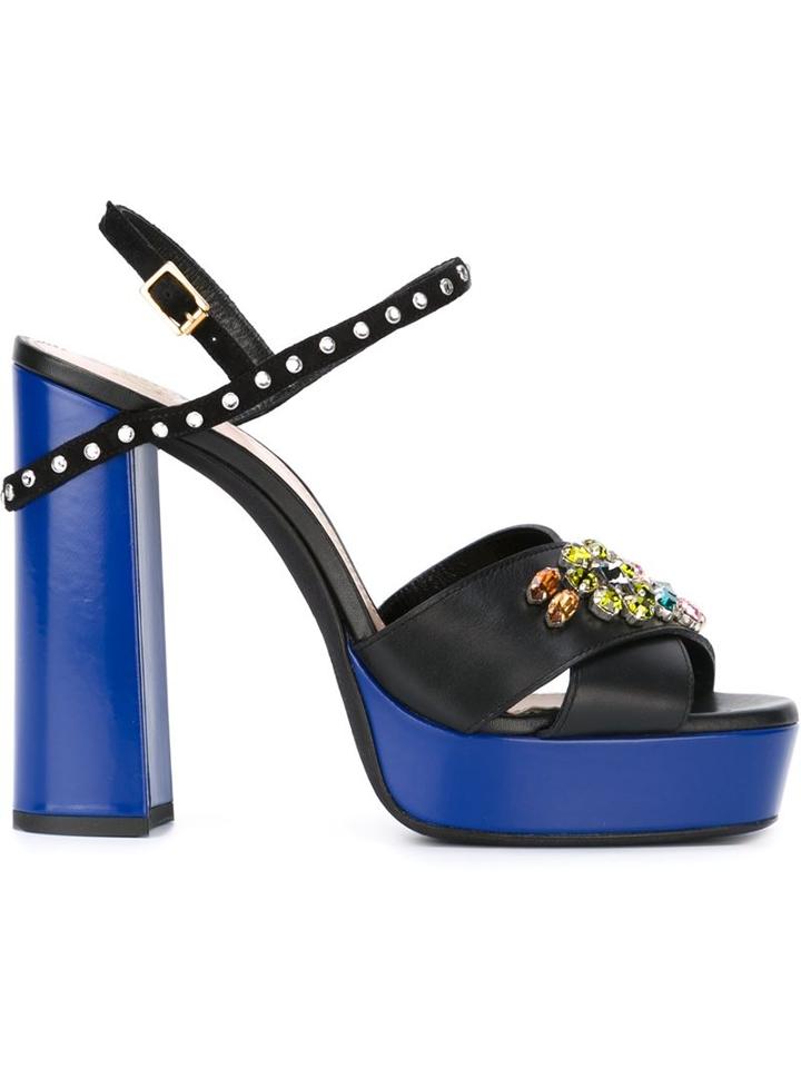 Lanvin Embellished Platform Sandals