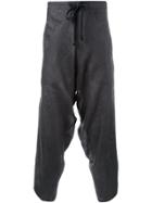 Isabel Benenato Drop-crotch Cropped Trousers - Grey