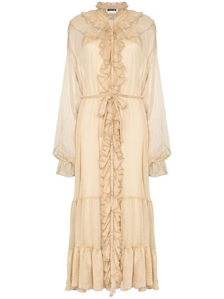 Rotate Ruffle Belted Dress - Neutrals