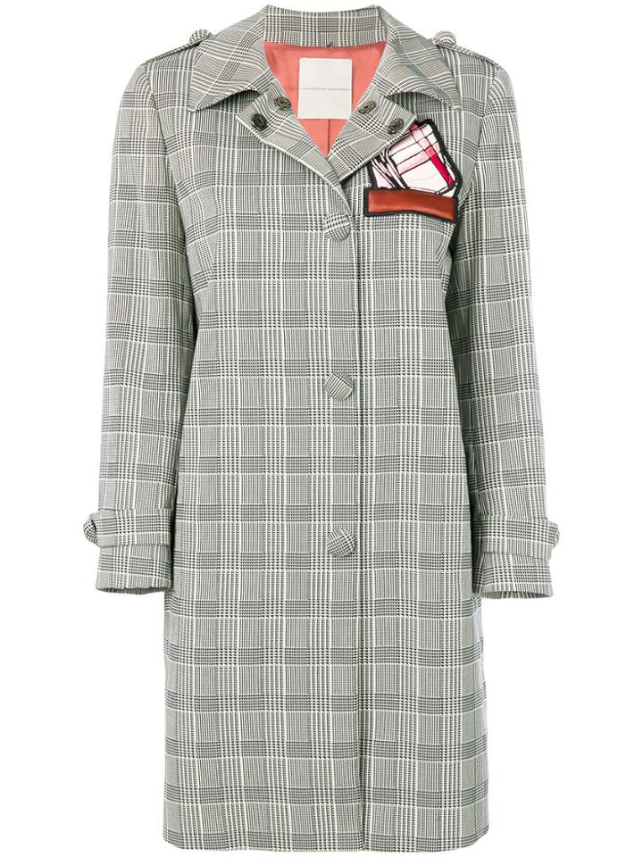 Marco De Vincenzo Prince Of Wales Trench Coat - Grey
