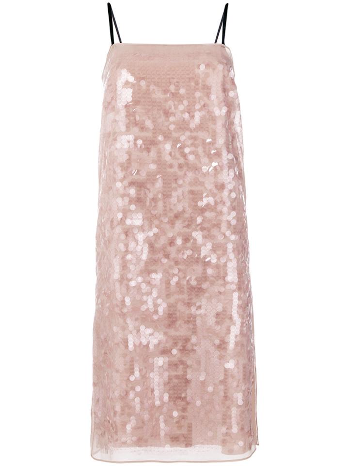 No21 Sequinned Shift Dress - Pink & Purple