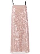 No21 Sequinned Shift Dress - Pink & Purple