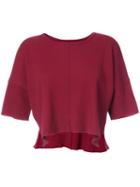 Daniel Patrick - Crop Waffle T-shirt - Women - Cotton - S, Red, Cotton