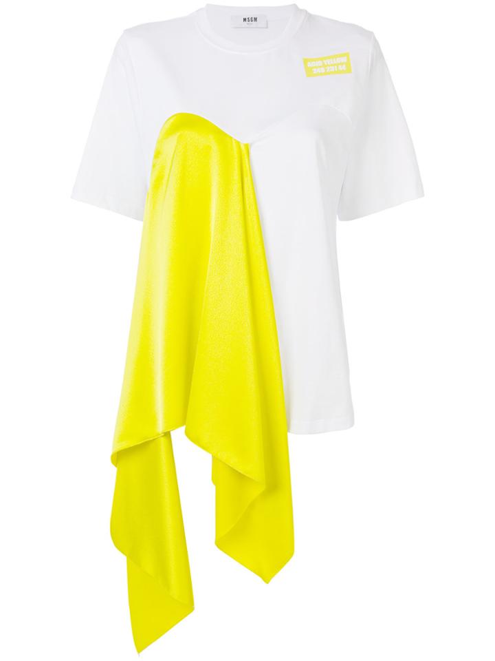 Msgm Drape Detail T-shirt - White