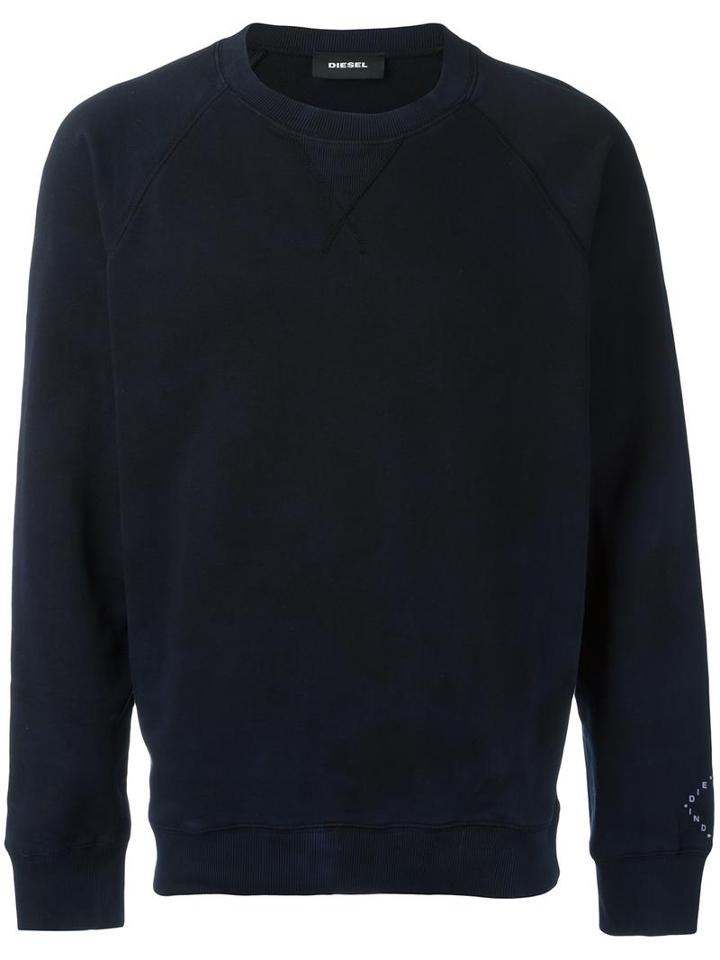 Diesel Washed Effect Sweatshirt, Men's, Size: Xl, Blue, Cotton