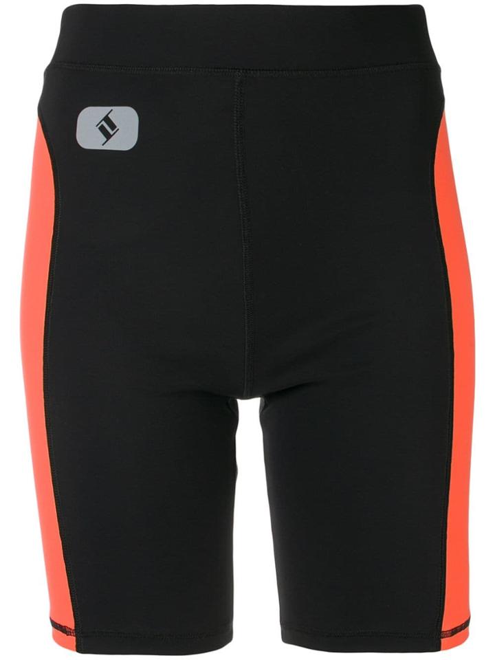 T By Alexander Wang Side Stripe Cycling Shorts - Black