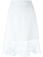 Carven Sheer Embroidered Hem Skirt