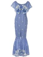 Alice Mccall 'honeycomb Daisy' Midi Dress - Blue