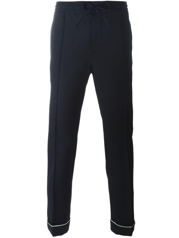 Valentino Straight Leg Trousers, Men's, Size: 50, Blue, Wool