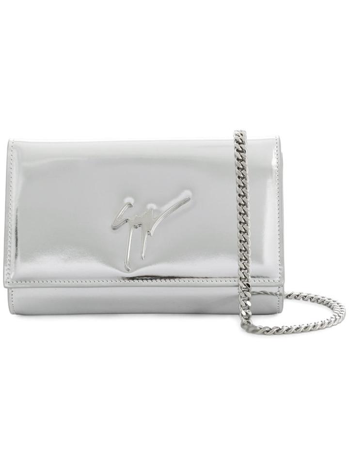 Giuseppe Zanotti Design Cross Body Clutch Bag - Silver