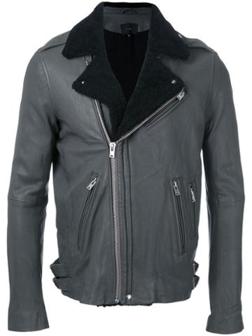 Iro Off-centre Zipped Jacket, Men's, Size: Small, Black, Lamb Skin