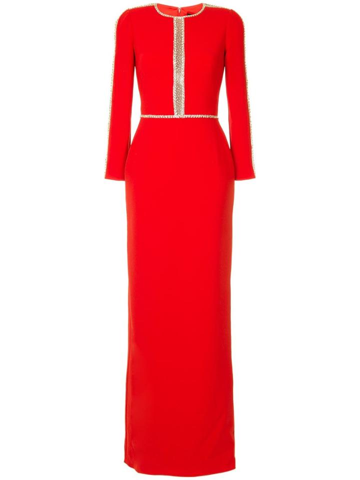 Jenny Packham Embellished Dress - Red