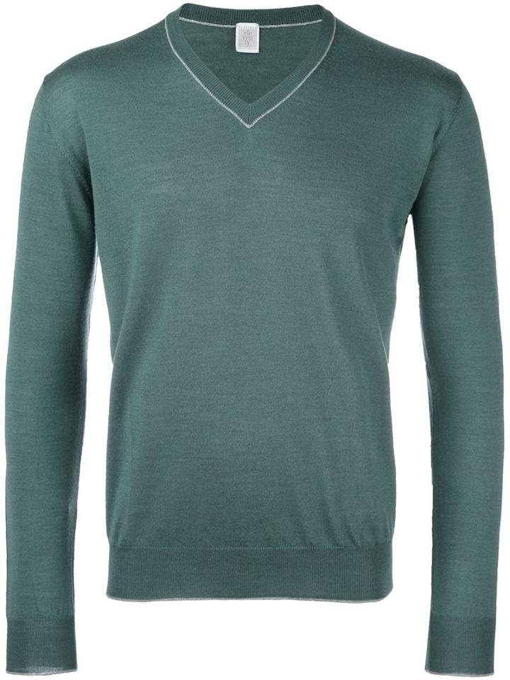 Eleventy V-neck Trim Jumper