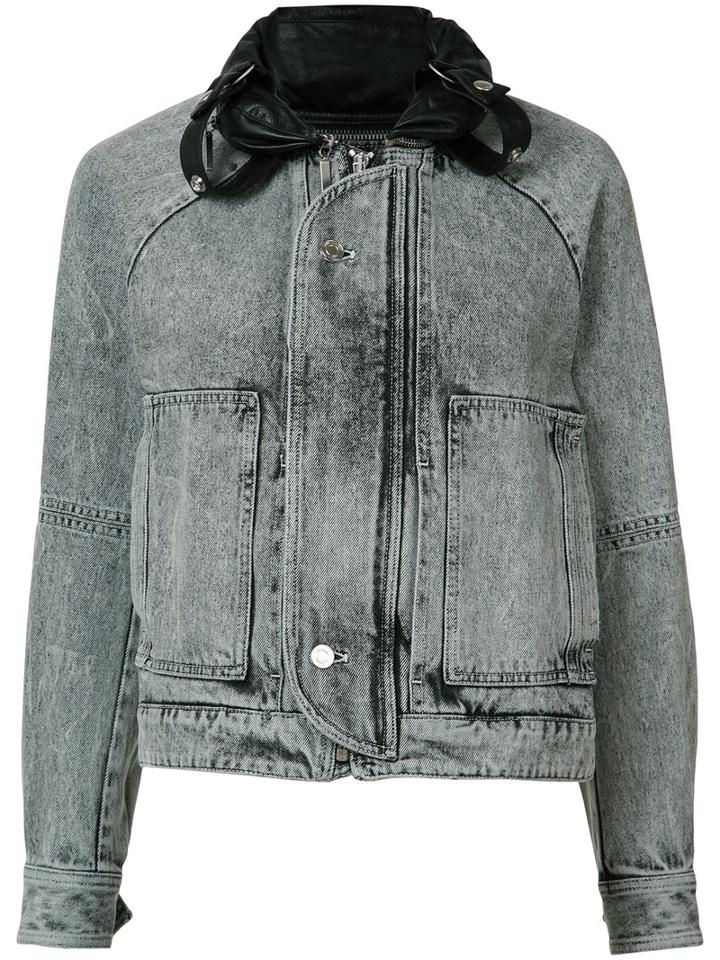 Saint Laurent Faded Denim Jacket, Women's, Size: Medium, Black, Cotton