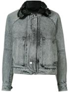 Saint Laurent Faded Denim Jacket, Women's, Size: Medium, Black, Cotton