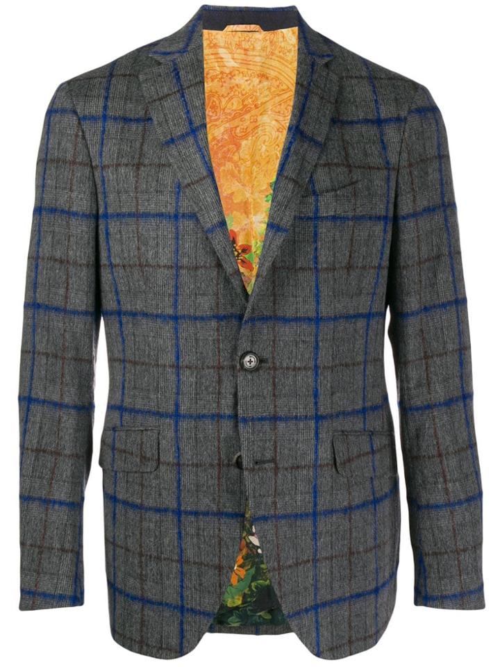 Etro Check Jacket - Grey
