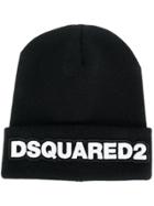 Dsquared2 Logo Knitted Beanie - Black