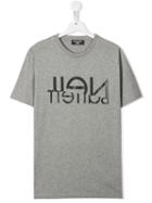 Neil Barrett Kids Printed Logo T-shirt - Grey