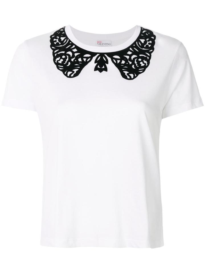 Red Valentino Lace Collar T-shirt - White