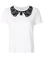 Red Valentino Lace Collar T-shirt - White