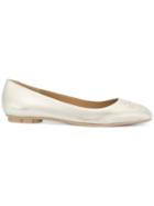 Salvatore Ferragamo Double Gancini Bit Ballerina Pumps - Metallic