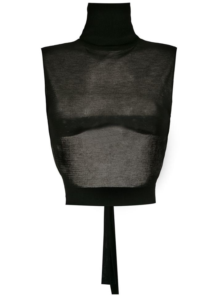 Gloria Coelho Knitted High Neck Top - Black