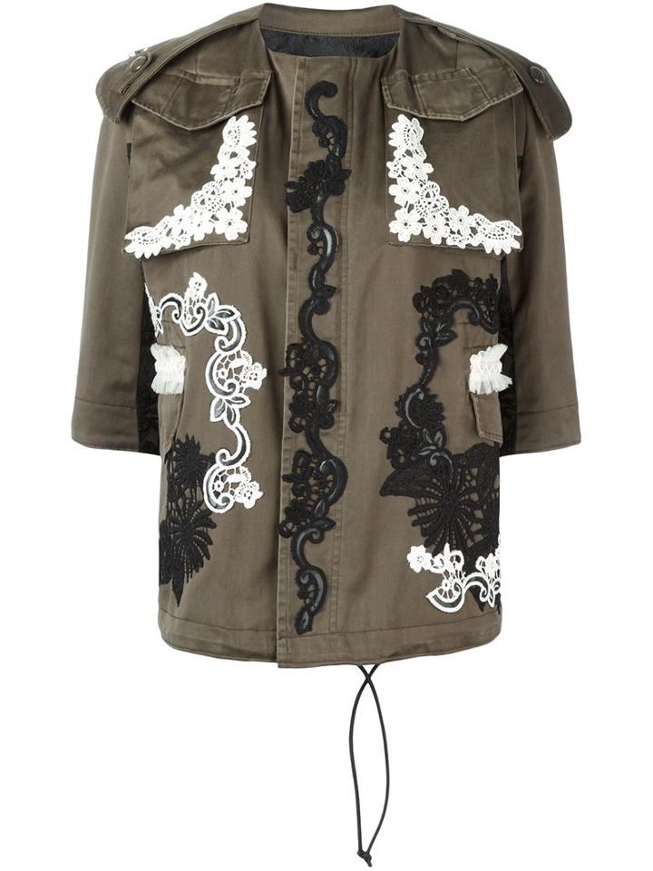 Antonio Marras Three-quarters Sleeve Jacket, Women's, Size: 44, Green, Viscose/polyester/cotton