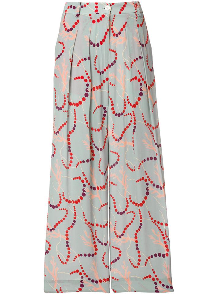 Erika Cavallini Print Palazzo Trousers - Blue