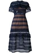 Self-portrait Yoke Frill Midi Dress - Blue